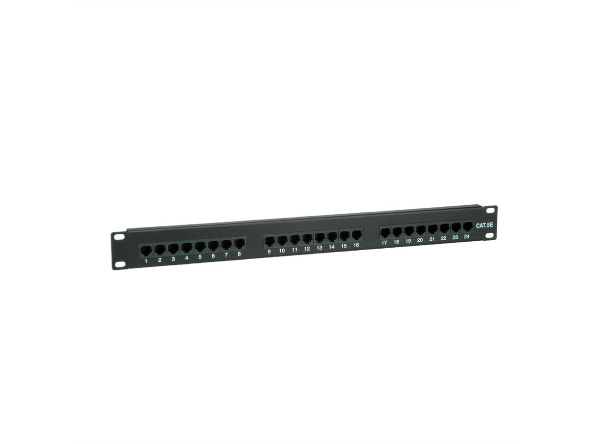 VALUE Cat.5e (Class D) 19" Patch Panel, 24 Ports, UTP, black