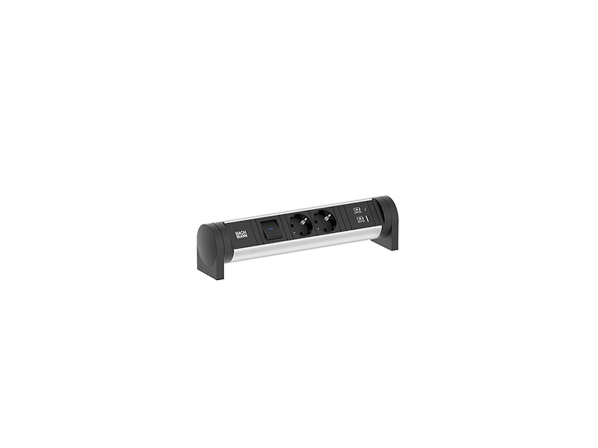 BACHMANN CYCLE Desk 2xCEE7/3 1xswitch 1xUSB A/C 22W 0.2m GST18