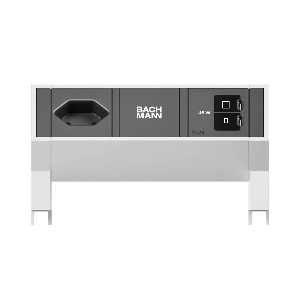 BACHMANN DESK2 1xCH 90° 1xUSB C/C 45W, L=0.2m INOX