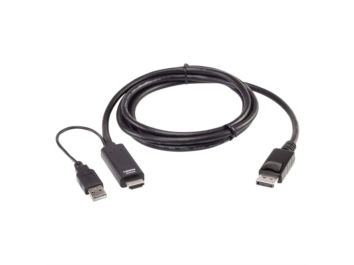 ATEN 2L-7D02HDP True 4K HDMI zu DP Kabel 1,8m, True 4K