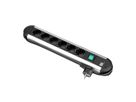 BACHMANN PRIMO stekkerdoos 6x geaard contact, aluminium, met schakelaar, 1,75 m