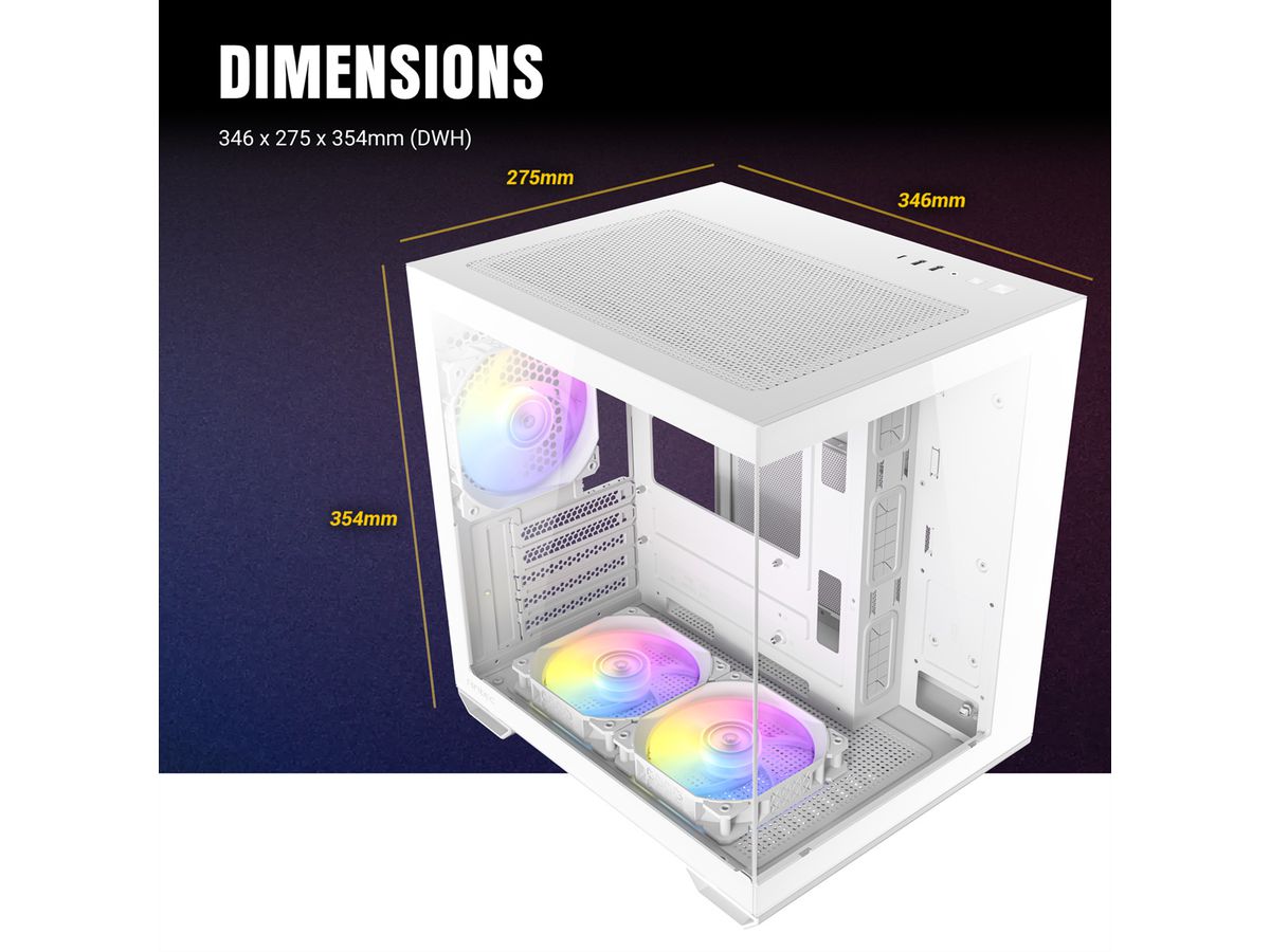 ANTEC CX60M ARGB PC Gehäuse Mini Tower Micro-ATX, weiß