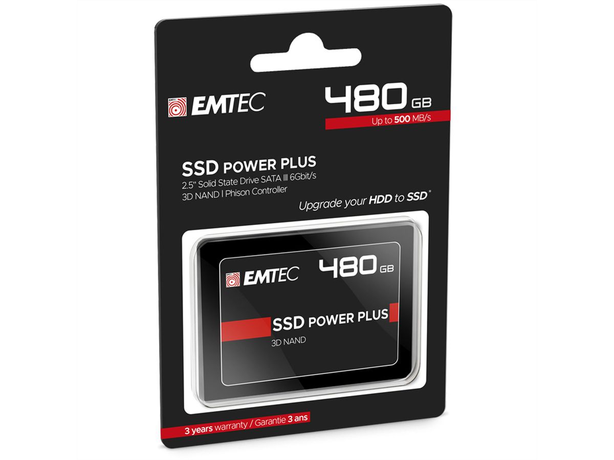 EMTEC SSD Intern X150 480GB, SSD Power Plus, 2.5 Zoll, SATA III 6GB/s