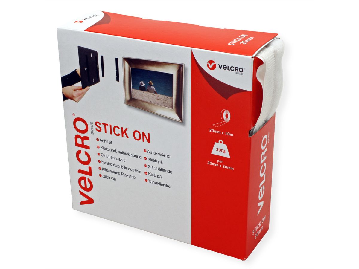 VELCRO® zelfklevend klittenband 20 mm x 10 m wit