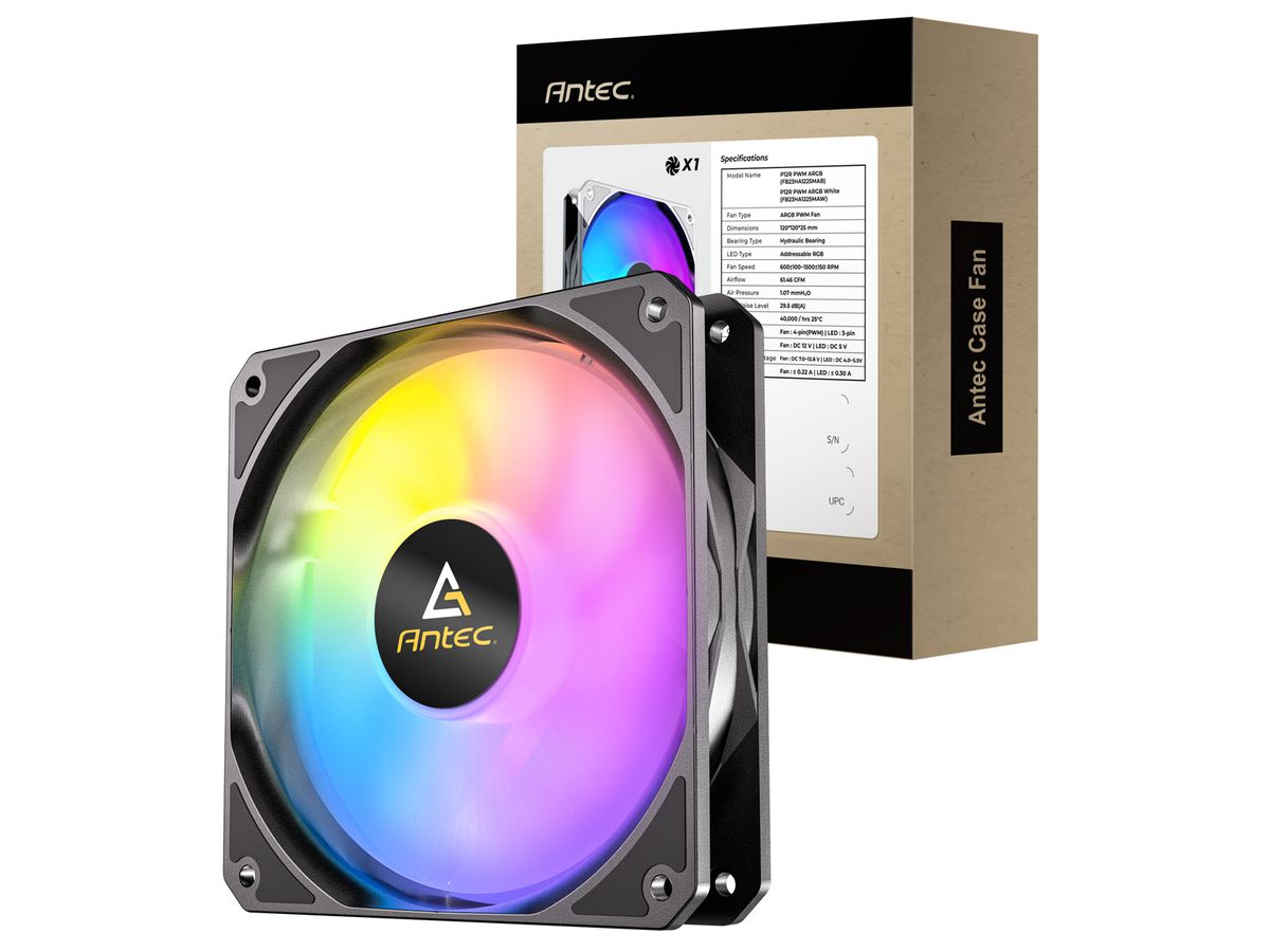 ANTEC P12R PWM ARGB REVERSE Fan PC Case Fan, black