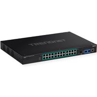 TRENDnet TI-RP262i 26-poorts industriële rackmount PoE+ switch Gigabit L2 beheerd