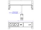BACHMANN DESK2 ALU BLACK 2xP40, 1xUSBC 60W 0,2m GST18 Italia