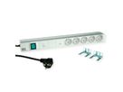 BACHMANN 19" 1U 5xCEE7/3 1xswitch 1xGVS-Plus 2,0m CEE7/7