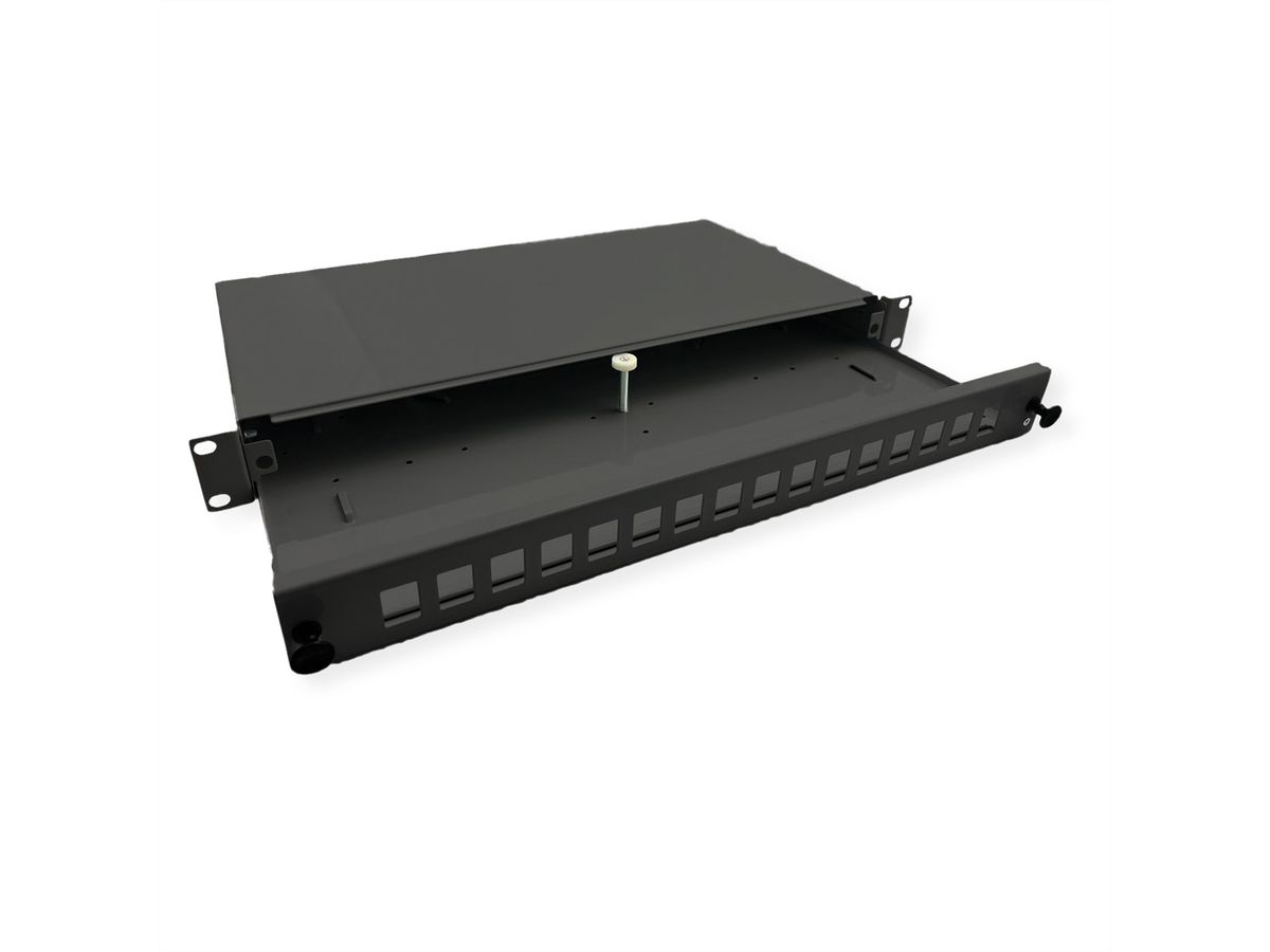 ROLINE 19'' rek voor keystone modules, 16P., voor glasvezel keystones, zwart