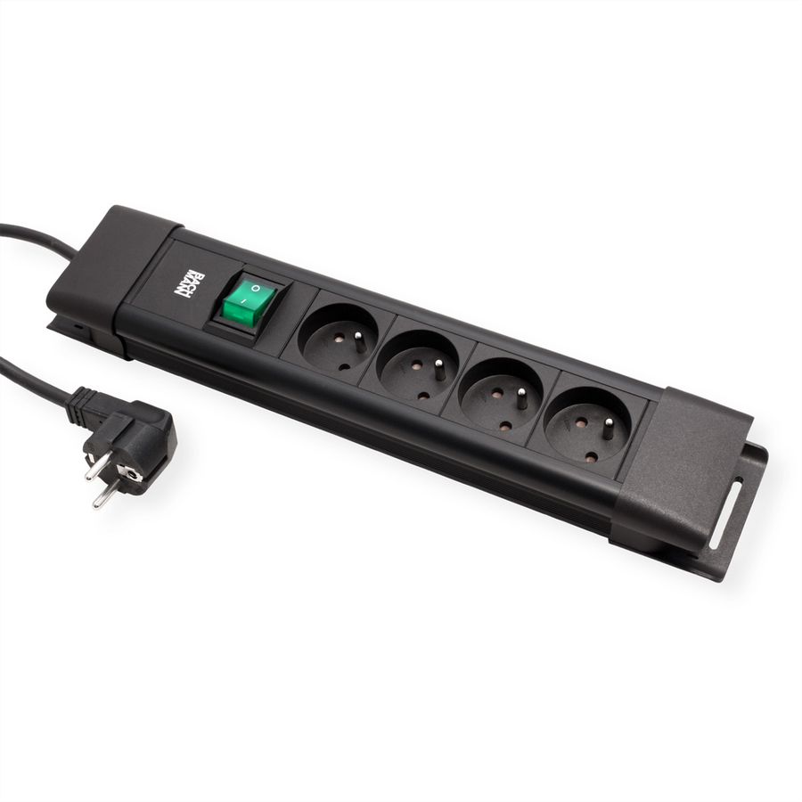 BACHMANN CONNECTUS 4xUTE, 1xSchalter 2,0m CEE7/3 Schwarz