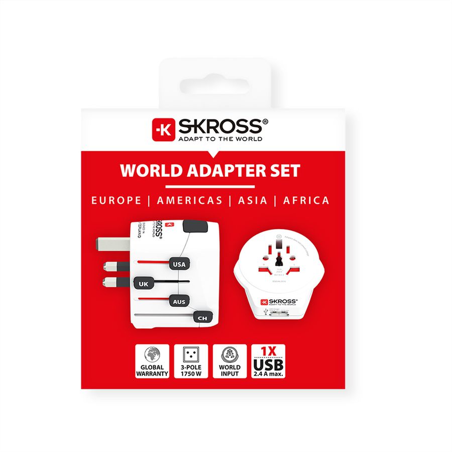 Skross PRO World & USB Universsal Travel Adapter, worldwide