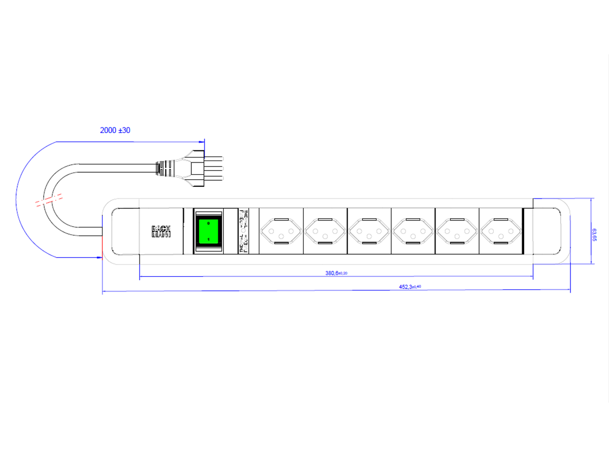 BACHMANN PRIMO 2 6xCH 1xswitch 2m T12, Switzerland