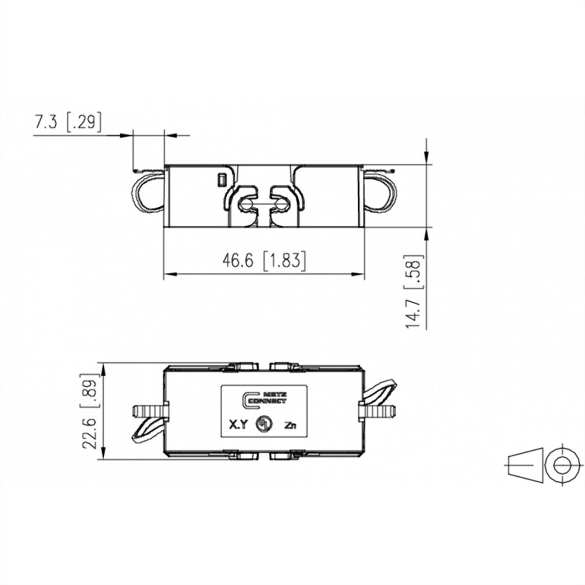 METZ CONNECT Kabelverbindingsstuk Klasse EA Cat.6A 180°