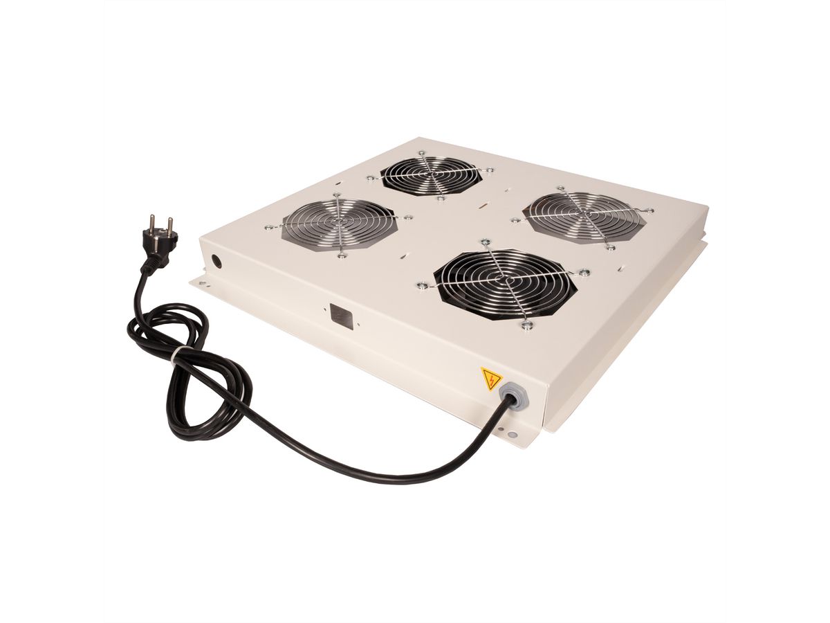 ROLINE 19-inch dakventilatorunit met 2 ventilatoren, AAN/UIT grijs