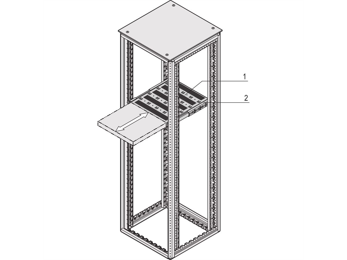 SCHROFF Varistar 19'' Shelf, Telescopic, 30 kg, RAL 7035, 600W 600D