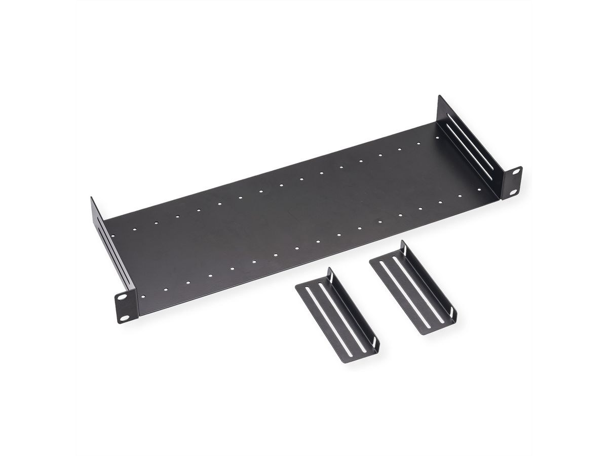 VALUE 19" Shelf, 1U, with 2 adjustable dividers, black