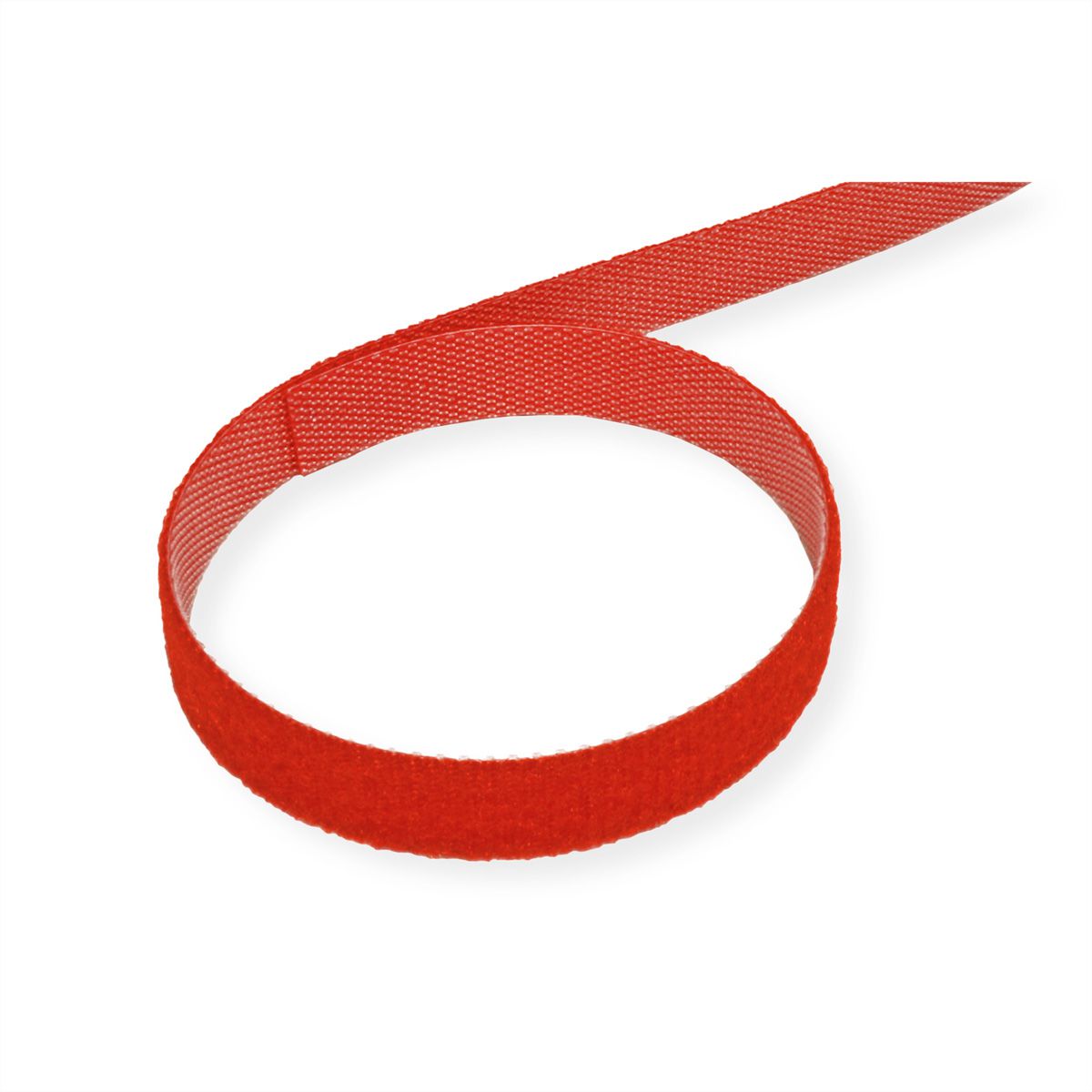 VALUE Klittenband op rol, 10mm, rood, 25 m
