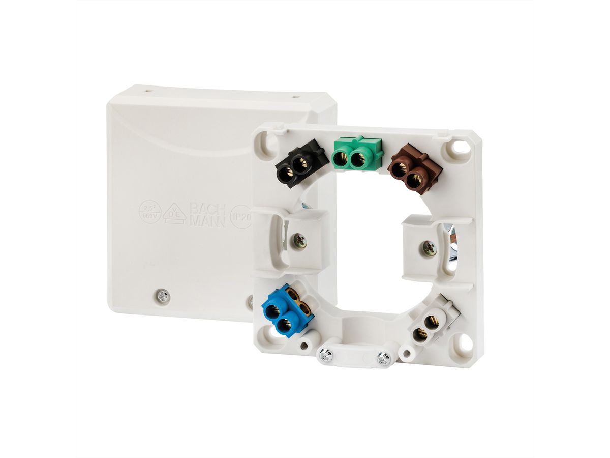BACHMANN cooker connection box AP/UP white, 16A/400V (0.75 - 2.5mm²)