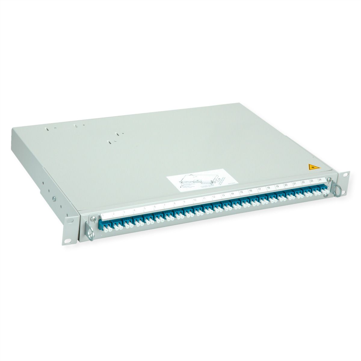 TELEGÄRTNER PROFI V LWL-Panel mit Kupplungen, 24x LC Duplex, blau, OS2