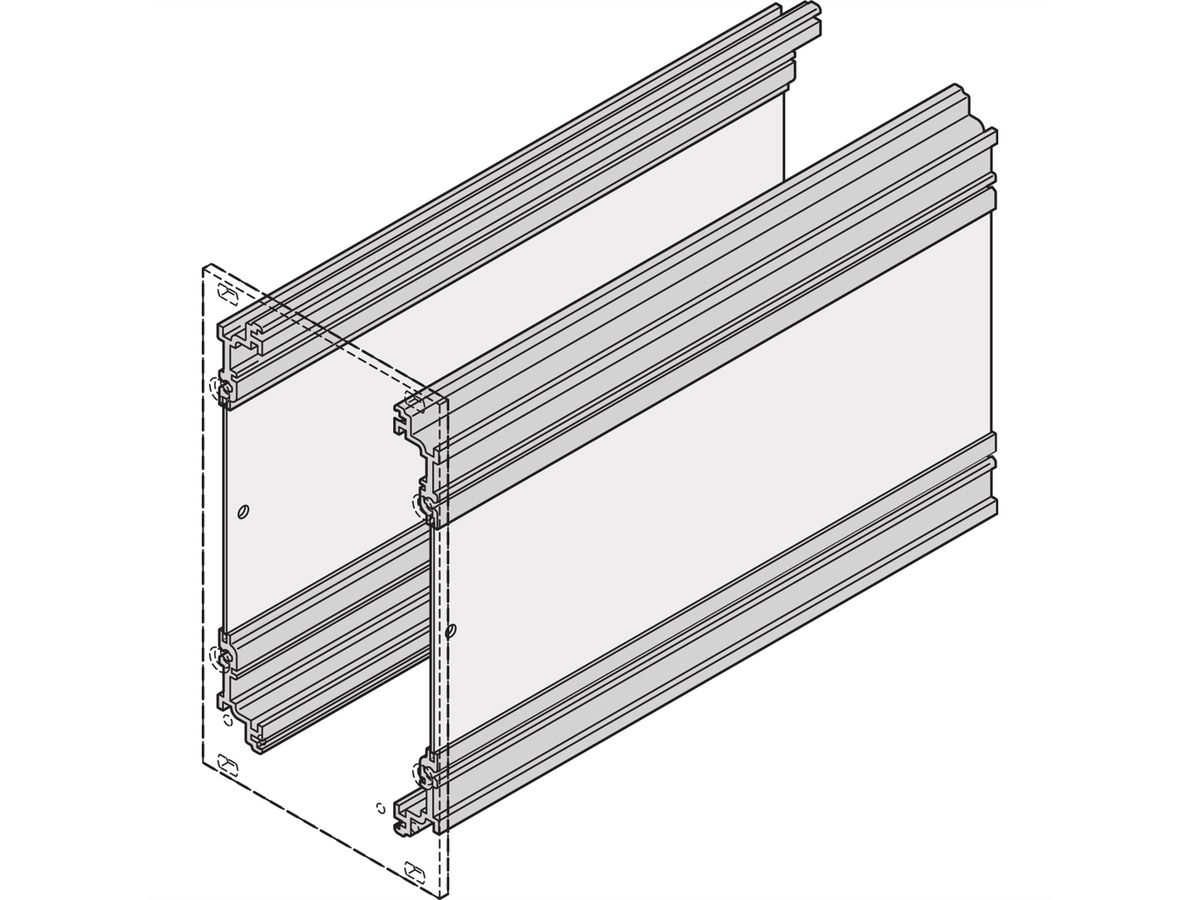 SCHROFF frame type insteekmodule zijwand hoekprofiel, printplaat diepte 220 mm