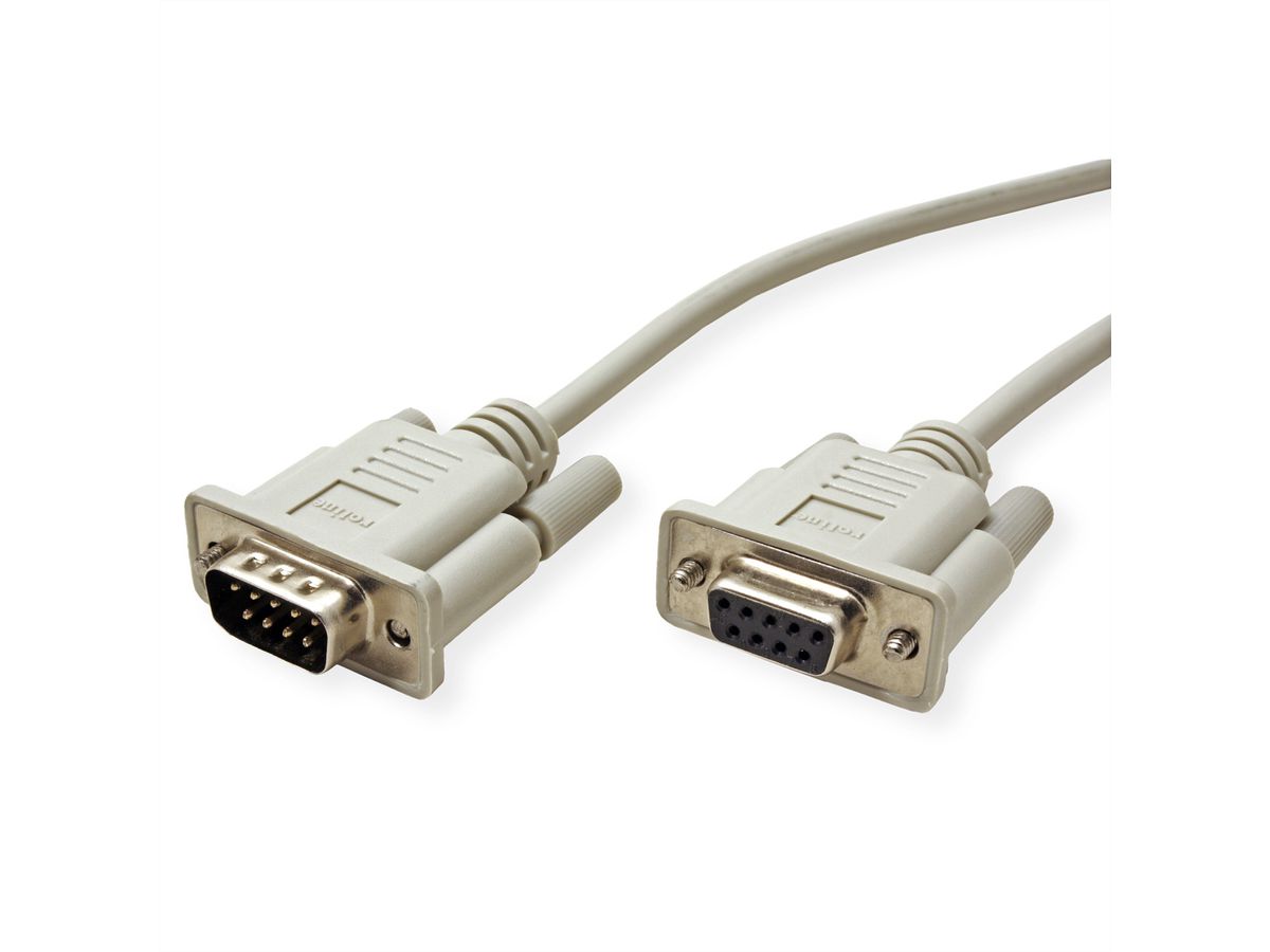 ROLINE RS232 Cable, DB9 M - F, 10 m