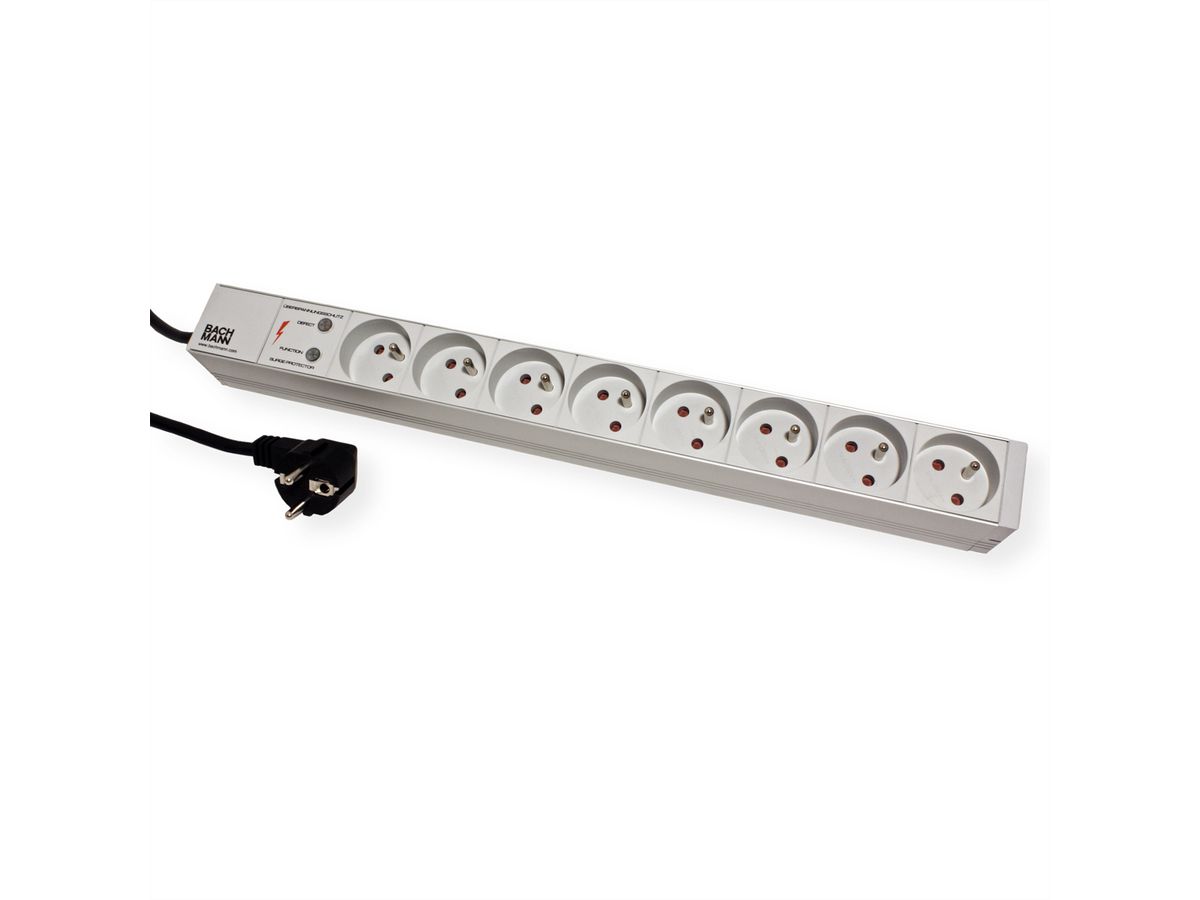 BACHMANN 19"-Steckdosenleiste 1HE 8xUTE 1xSPD