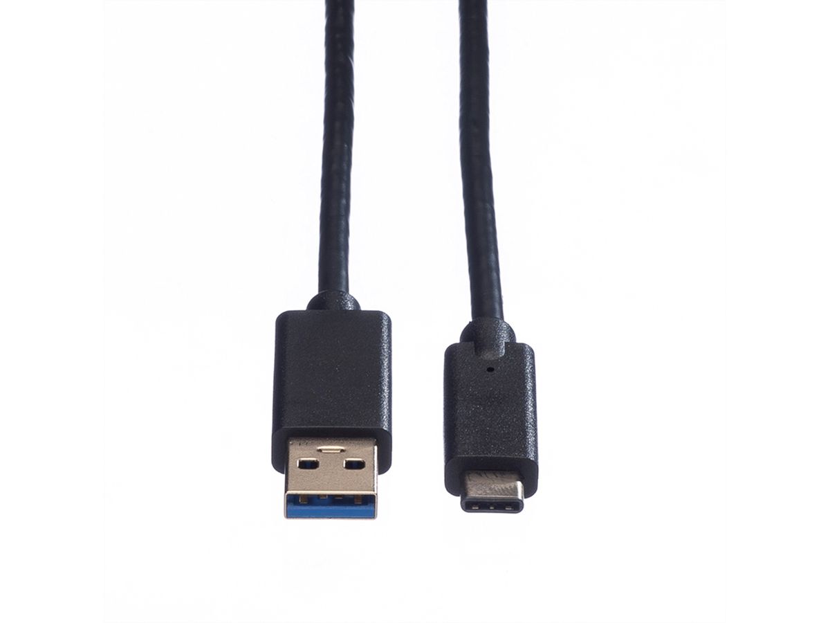 ROLINE USB 3.2 Gen 1 Cable, A-C, M/M, black, 1 m