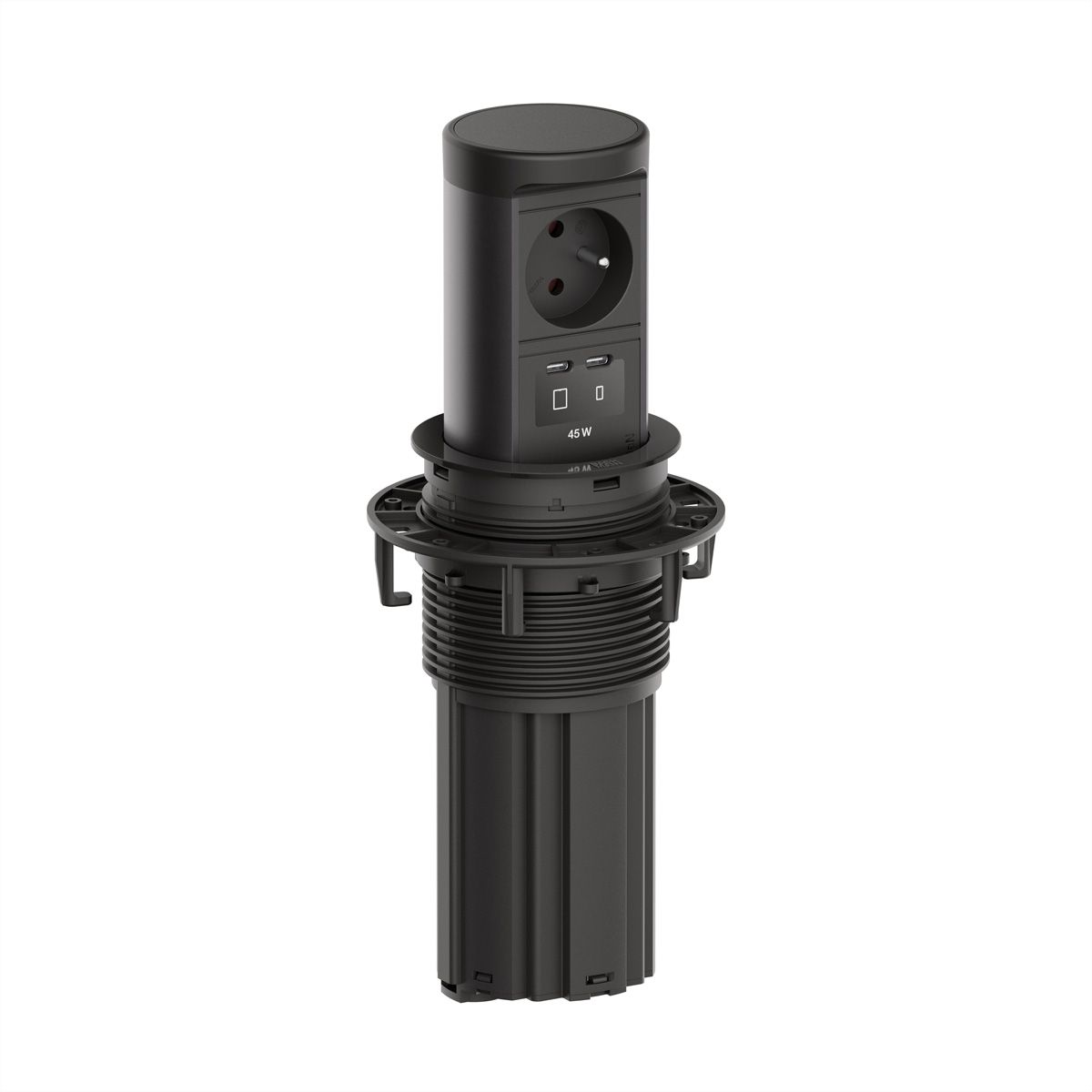 BACHMANN ELEVATOR2 1xUTE, 1xUSB C/C 45W RAL9005 0.5m ISV
