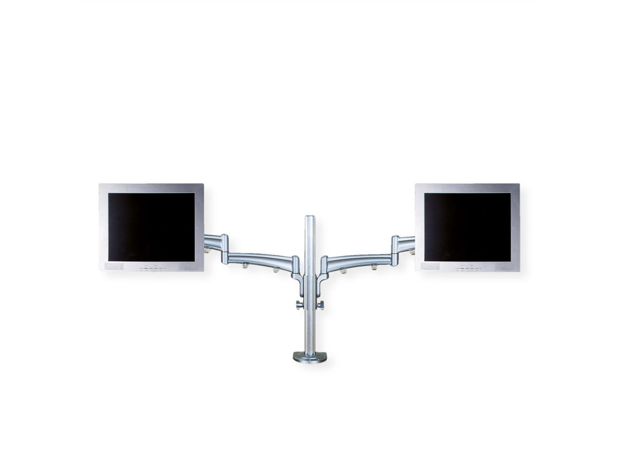 VALUE Dual LCD Monitor Arm, Desk Clamp, 4 Joints, height adjustable separately