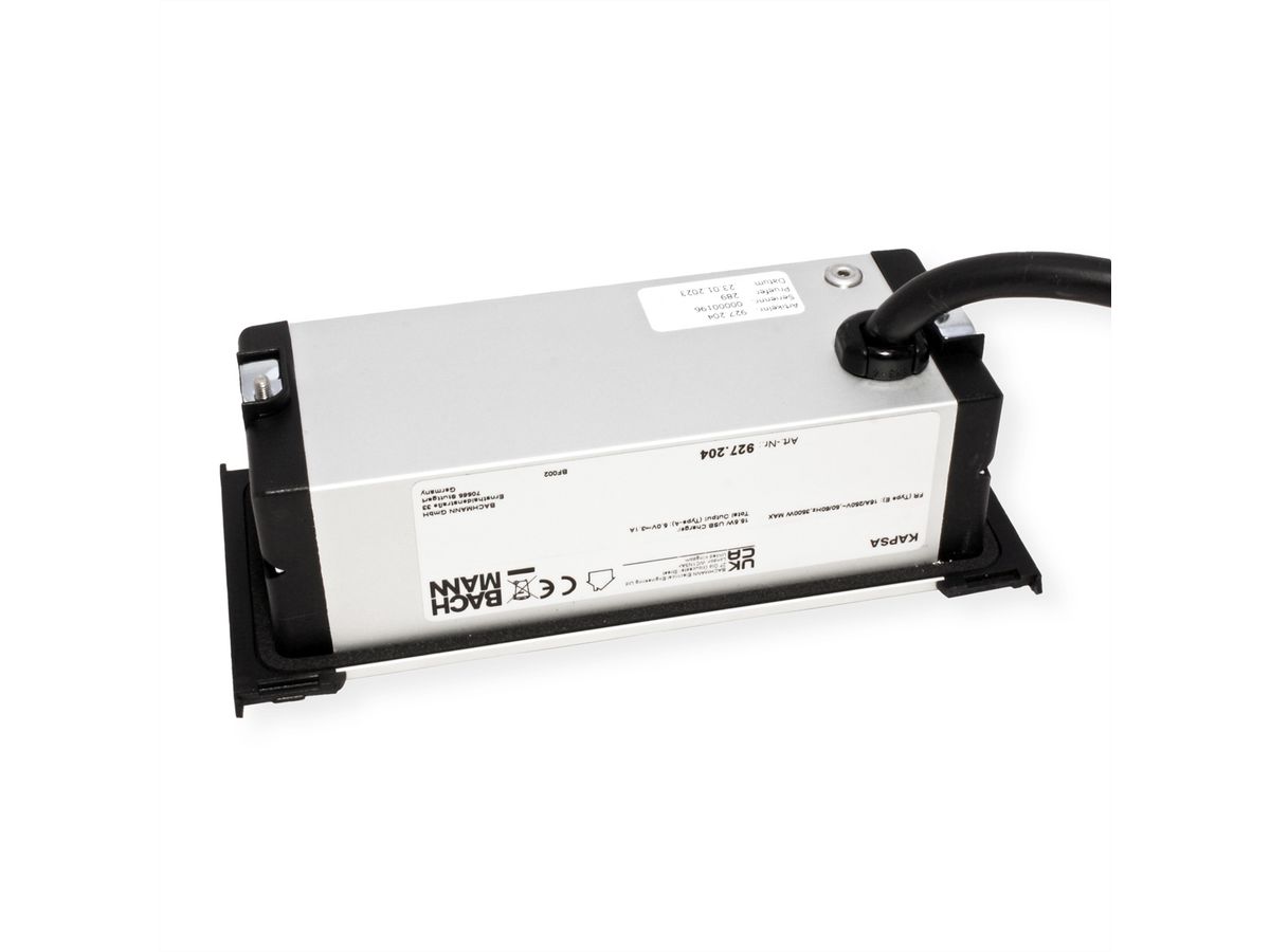 BACHMANN KAPSA XS 1xUTE 1xUSB Laadstroom 2,0m AEH CEE7/7