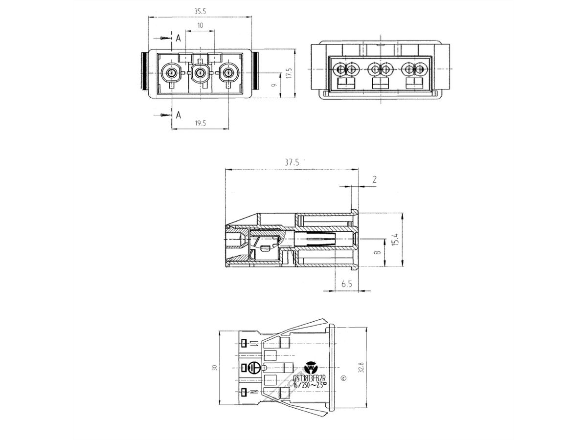 BACHMANN built-in plug GST18/3 black