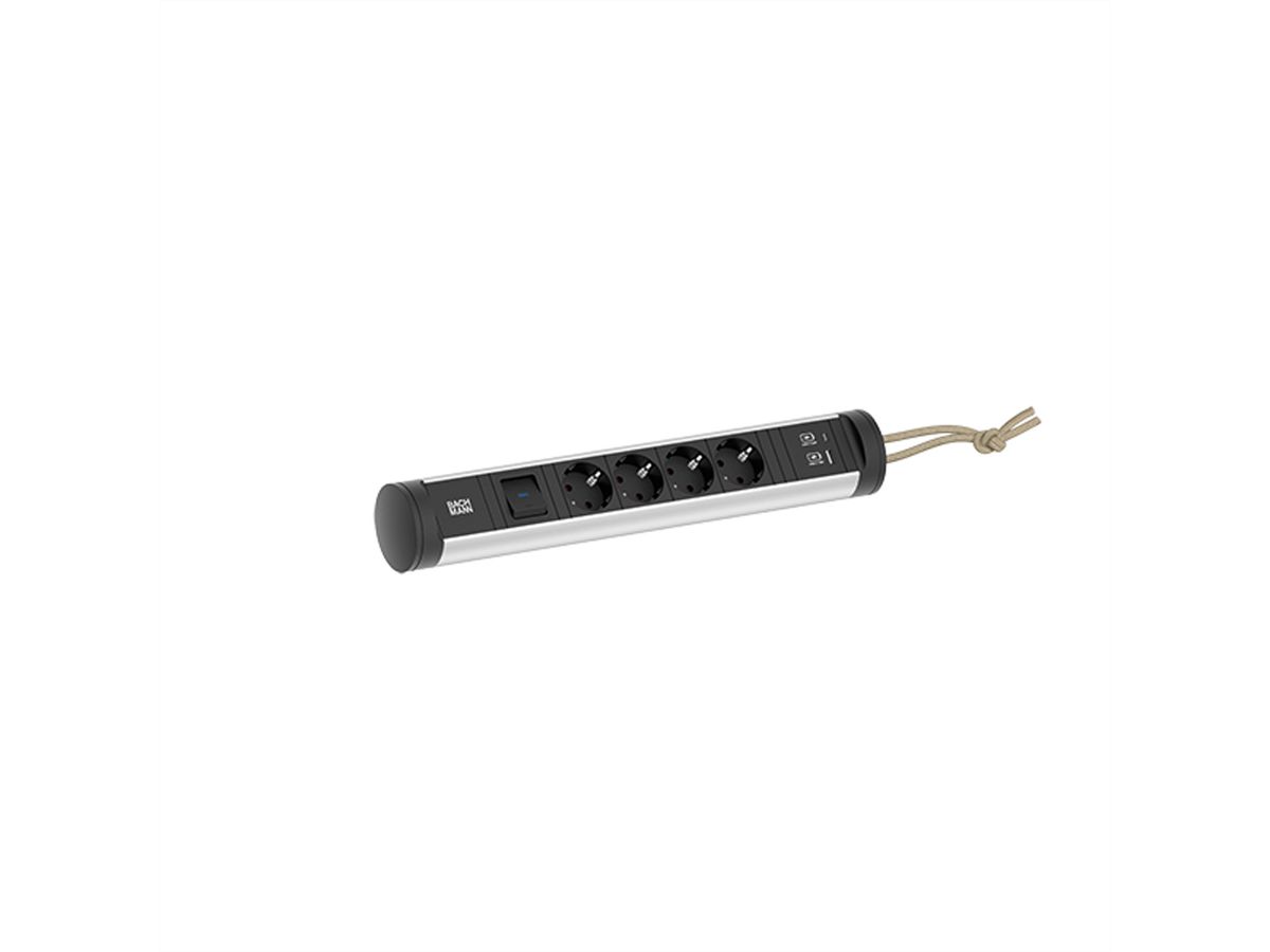 BACHMANN CYCLE Lus 4xCEE7/3 1xschakelaar 1xUSB A/C 22W 2,5m CEE7/7