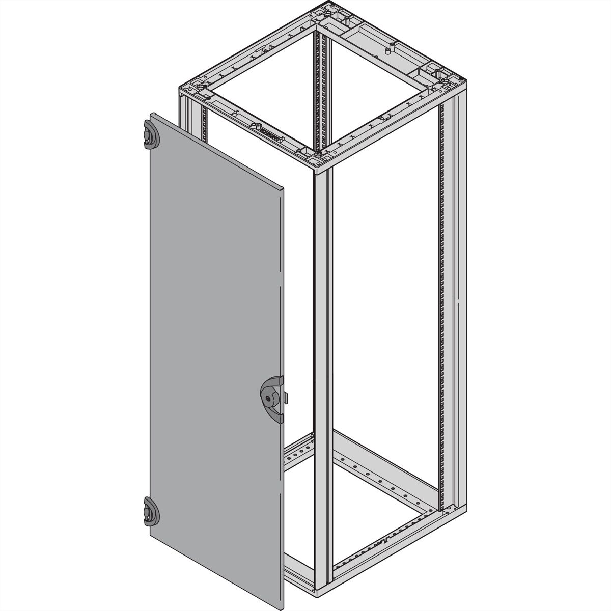 SCHROFF Novastar Steel Door, 180° Opening Angle, RAL 7021, 34 U 553W