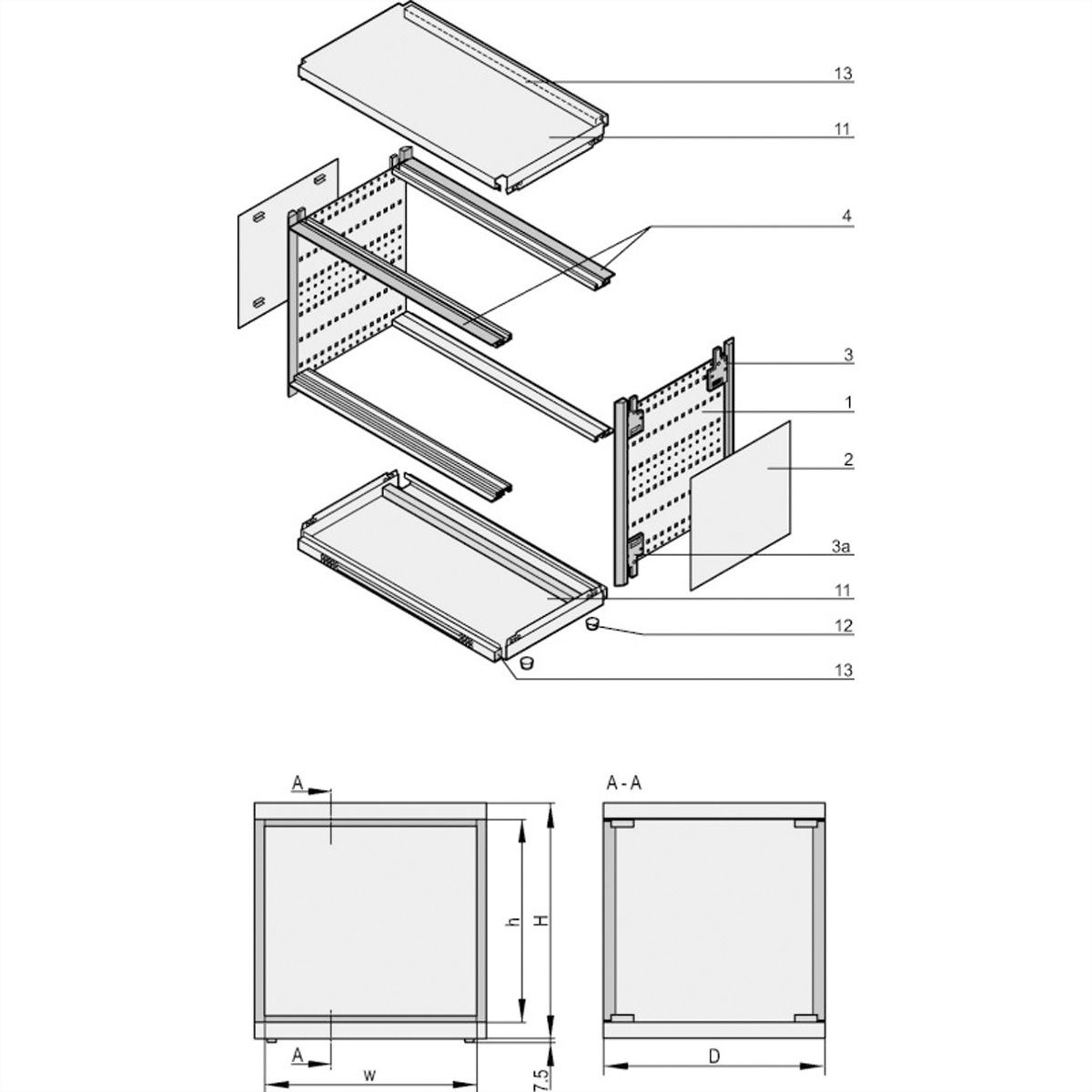 SCHROFF RatiopacPRO AIR Desktop Case, Retrofittable Shielding, Front Trim, 6/7 U, 63 HP, 315 mm