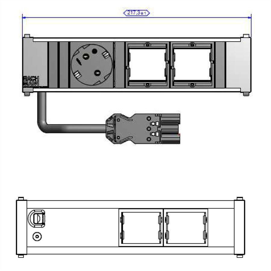 BACHMANN CONI 1x geaard stopcontact 2x ABD