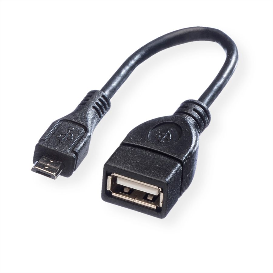 VALUE USB 2.0 Cable, A - Micro B, F/M, OTG, 0.15 m