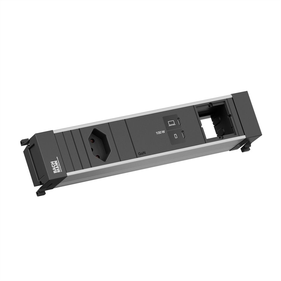 BACHMANN POWER FRAME M 1xCH 0°, 1xUSB C/C 100W 1xCM L=0.2m