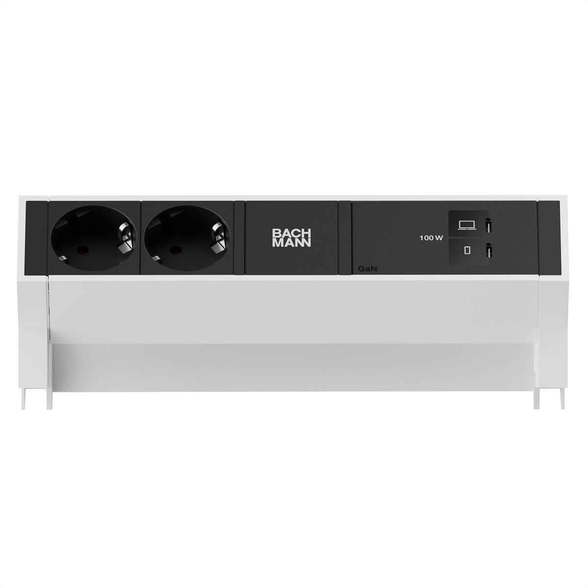 BACHMANN DESK2 2xCEE7/3 1xUSB C/C 100W, L=0.2m RAL9010