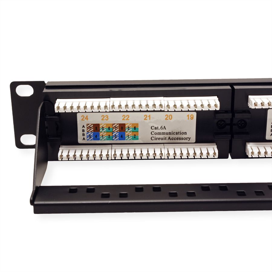 VALUE Cat.6A (Class EA) 19" Patch Panel, 24 Ports, UTP, black