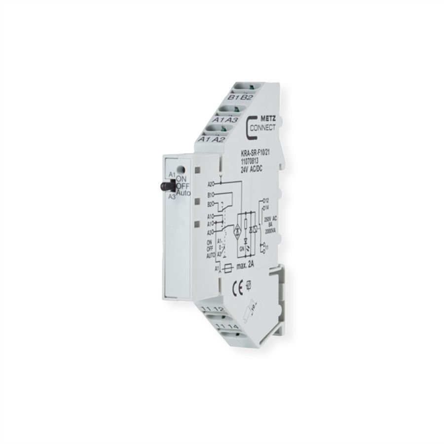 METZ CONNECT KRA-SR-F10/21, 1 wisselcontact, 24 V AC/DC