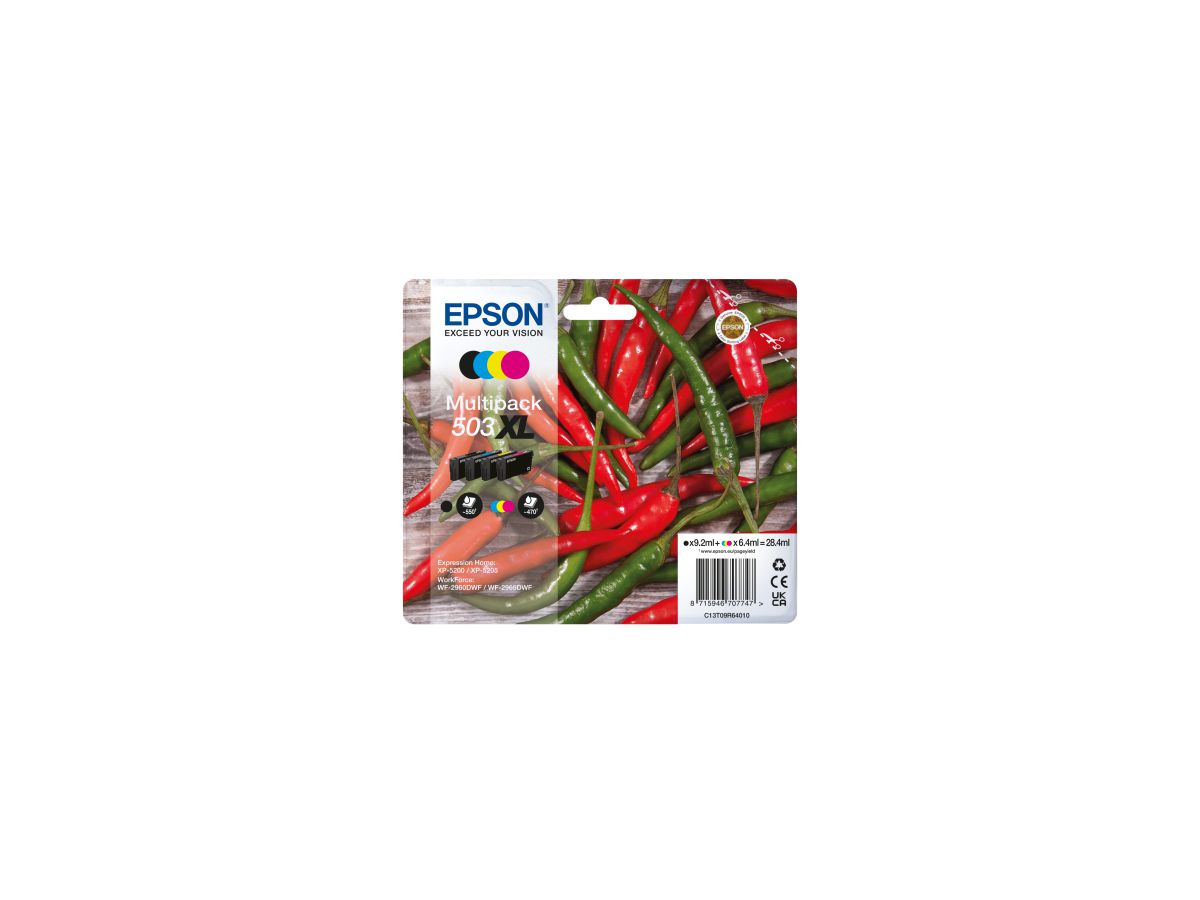 Epson 503XL inktcartridge 4 stuk(s) Origineel Hoog (XL) rendement Zwart, Cyaan, Magenta, Geel