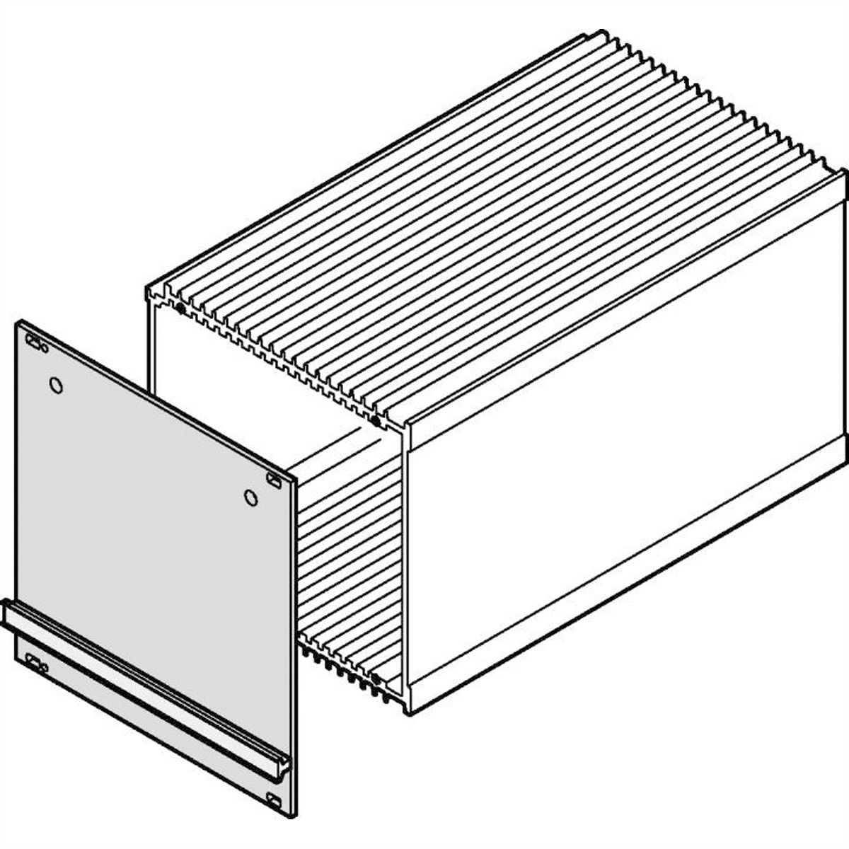 SCHROFF HF-frame type insteekmodule Frontplaat, 3 HE, 28 HE, 2,5 mm, Al, voor geanodiseerd, achter geleidend