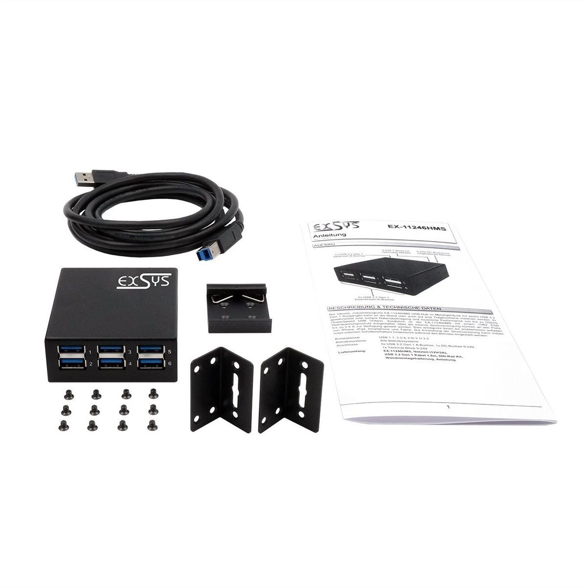 EXSYS EX-11246HMS 6-Port USB 3.2 Gen 1 Hub