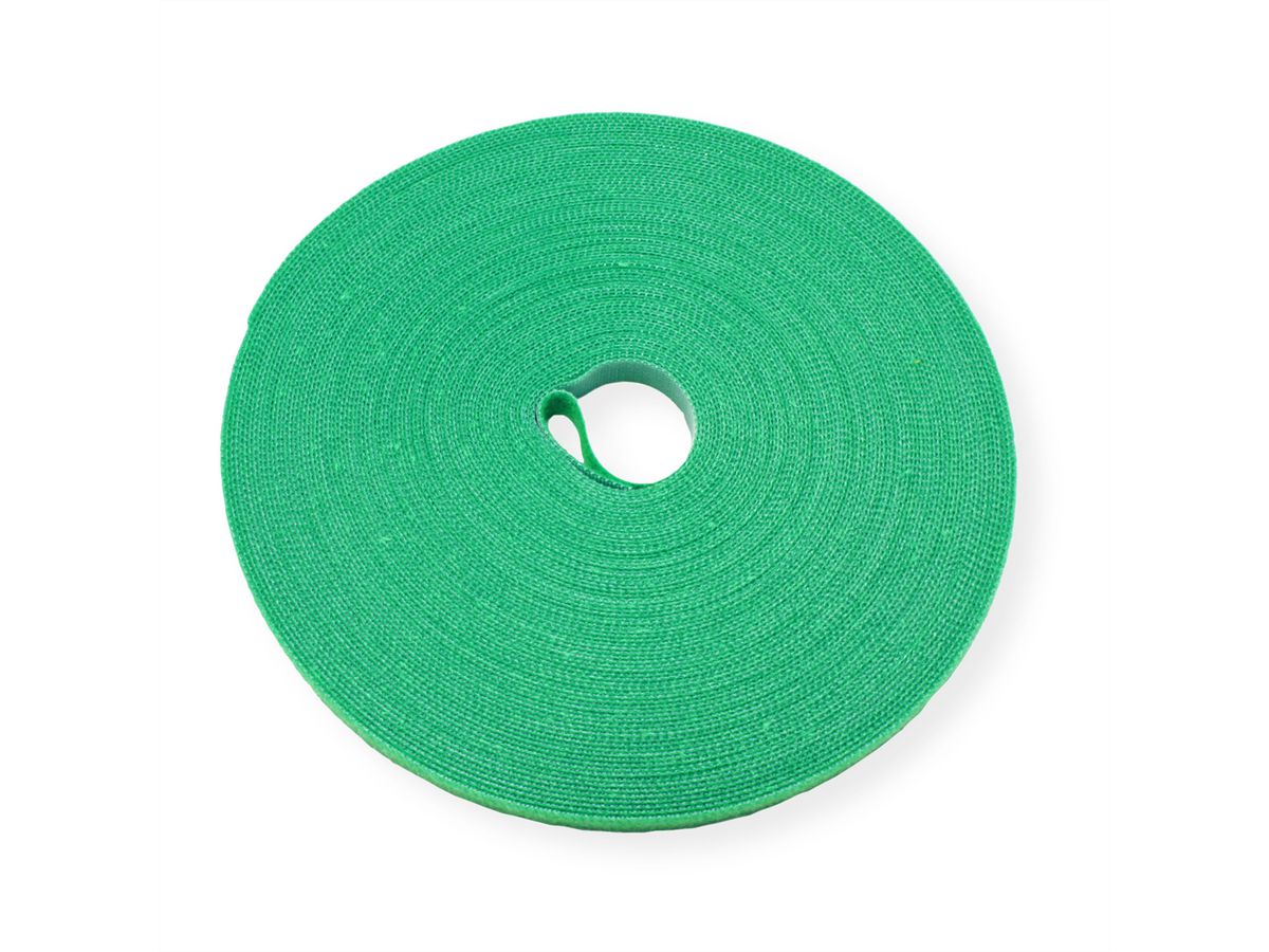 VALUE Klittenband op rol, 10mm, groen, 25 m
