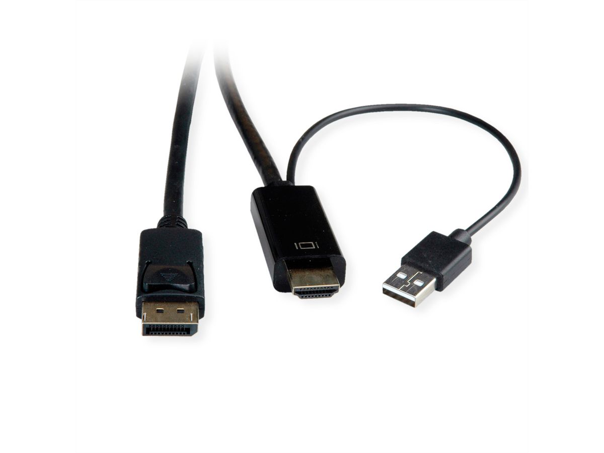 ROLINE HDMI kabel UltraHDTV - DisplayPort, M/M, zwart, 2 m