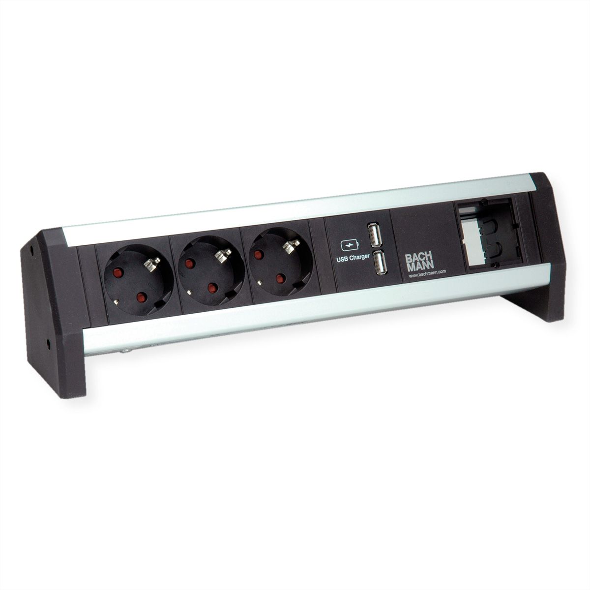 BACHMANN Desk1 1xUSB-oplader 3x geaard stopcontact, 1xABD