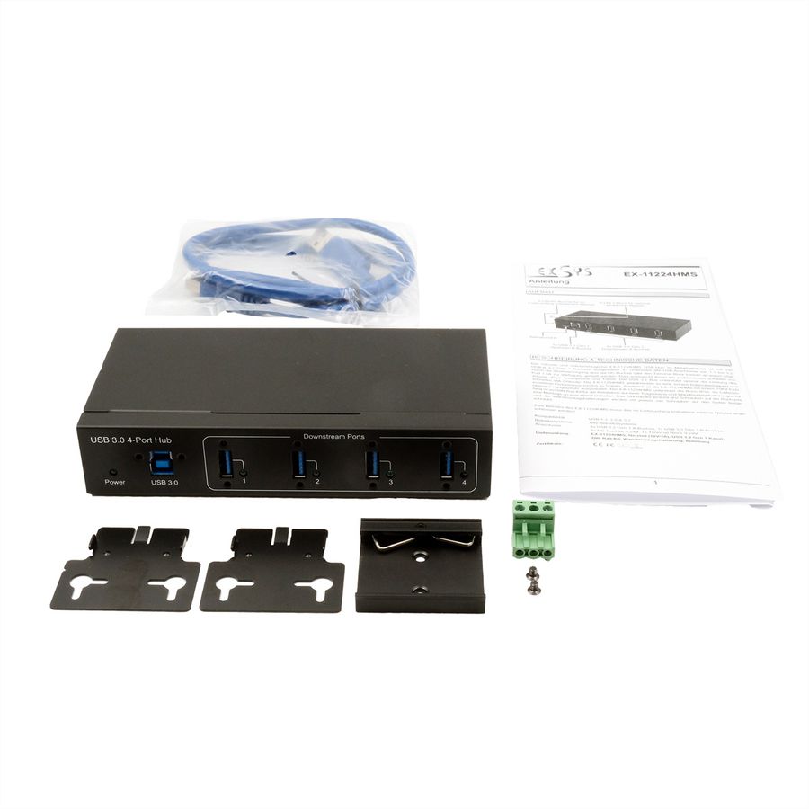 EXSYS EX-11224HMVS 4 Port USB 3.2 Gen 1 Metall HUB VIA VL811+ Chipset