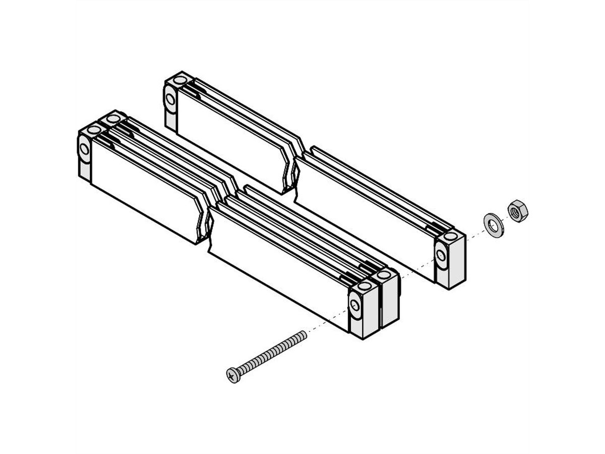 SCHROFF Mounting Bracket With Insulating Block for Busbar 1, 2 Poles
