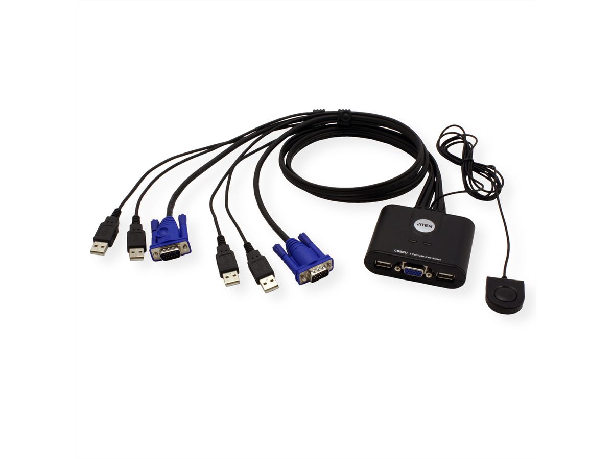 ATEN CS22U KVM Switch VGA, USB, 2 Ports