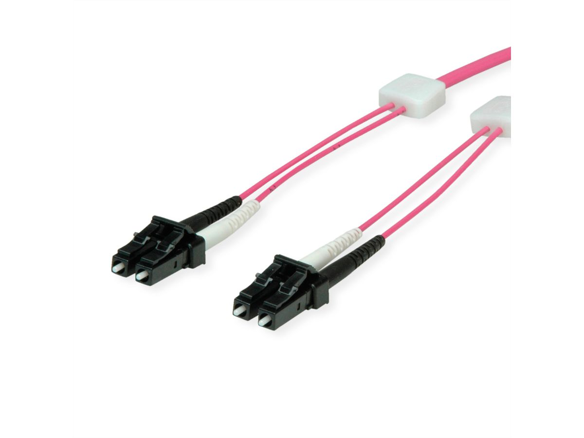 saCon glasvezel LED patchkabel duplex 50/125µm OM4, LC/LC, violet, 3 m